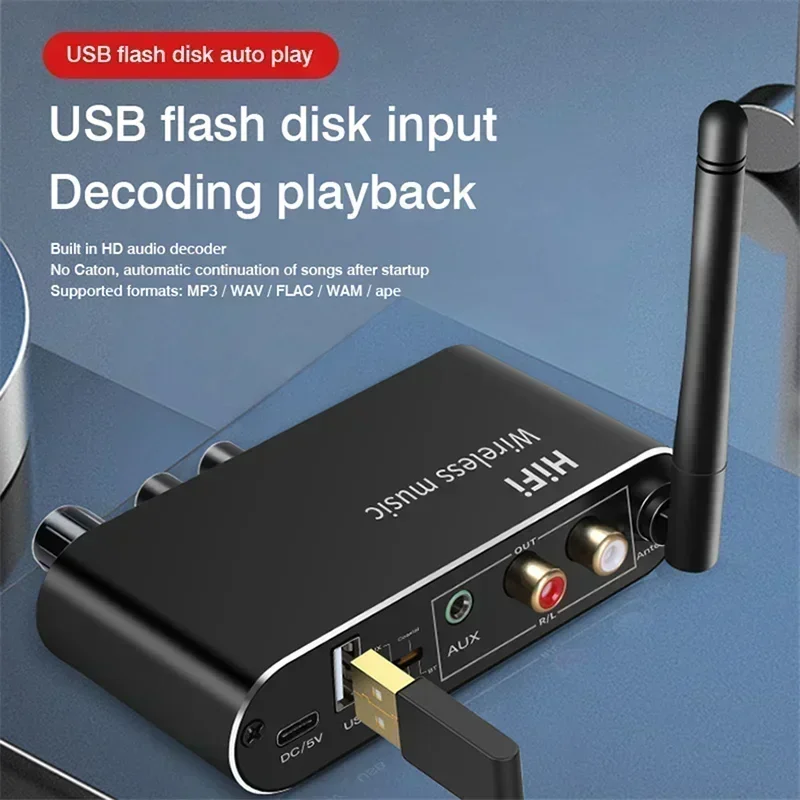 DAC Bluetooth 5.1 Audio Receiv - Dac Usb Coaxial Optical Bluetooth ulasan dan harga