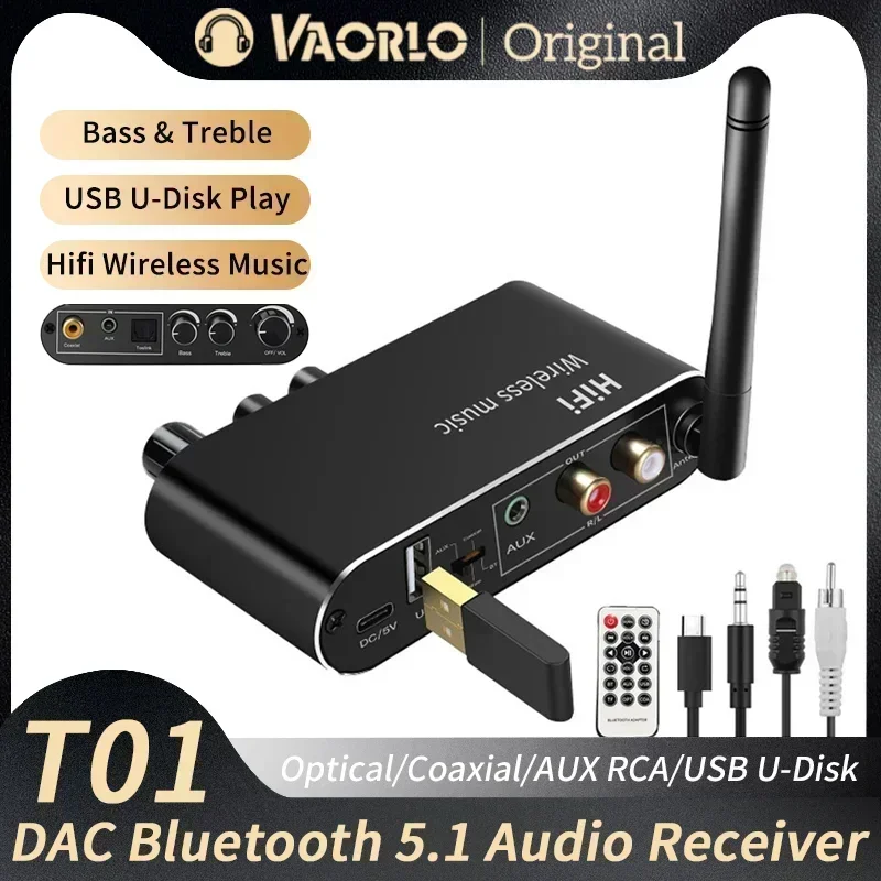 DAC Bluetooth 5.1 Audio Receiv - Dac Usb Coaxial Optical Bluetooth ulasan dan harga