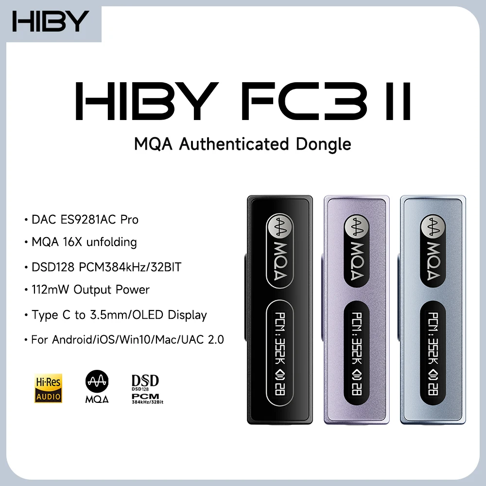 HiBy FC3 MQA Dongle Type C to  - Dual Ess9038 Dac ulasan dan harga