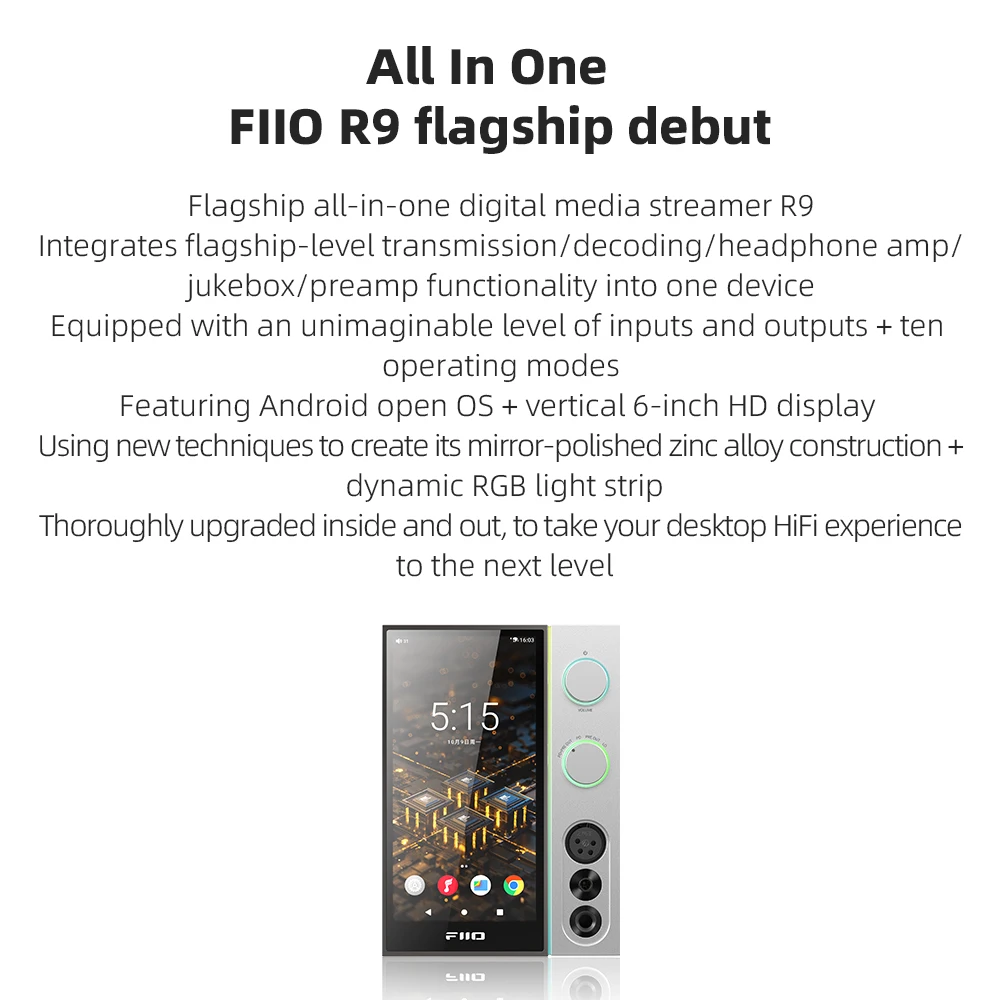 FiiO R9 Android Media streamer - Dac Streamer Network Player ulasan dan harga