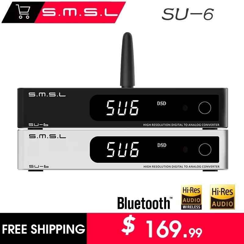 SMSL SU-6 Decoder ES9038Q2M OP - Dac Usb Coaxial Optical Bluetooth ulasan dan harga