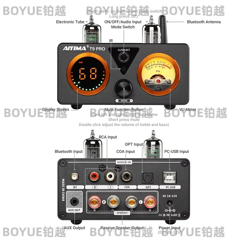 AIYIMA T9 Pro Vacuum Tube Ampl - Dac Usb Coaxial Optical Bluetooth ulasan dan harga